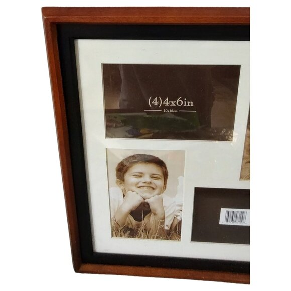 Wooden Collage Picture Frame For (4) 4x6 Photos - Picture 5 of 5